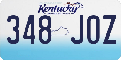 KY license plate 348JOZ