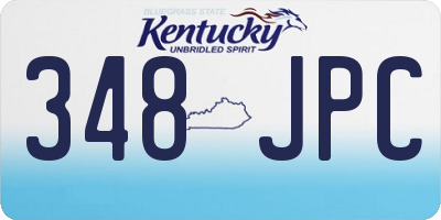 KY license plate 348JPC