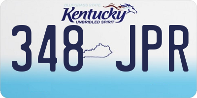 KY license plate 348JPR