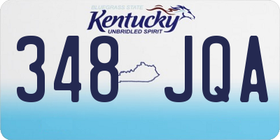 KY license plate 348JQA