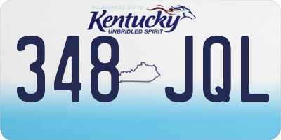 KY license plate 348JQL