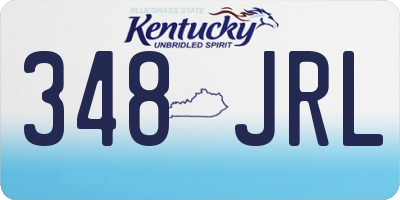 KY license plate 348JRL