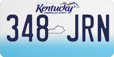 KY license plate 348JRN