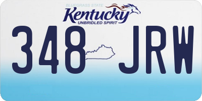 KY license plate 348JRW