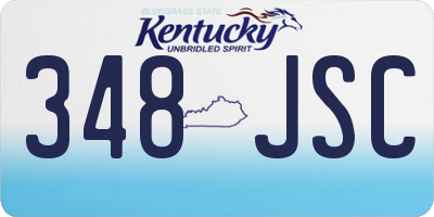 KY license plate 348JSC
