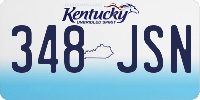 KY license plate 348JSN