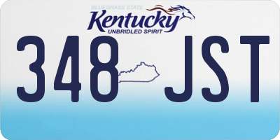 KY license plate 348JST
