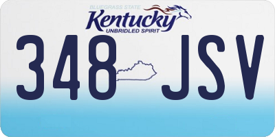 KY license plate 348JSV
