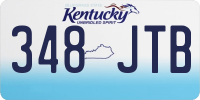 KY license plate 348JTB