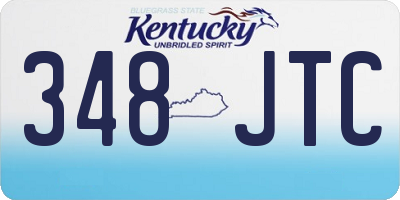 KY license plate 348JTC