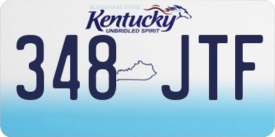KY license plate 348JTF