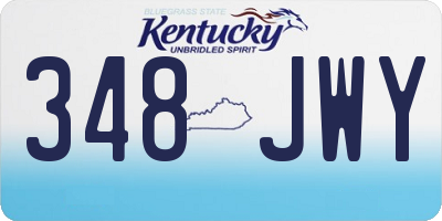 KY license plate 348JWY
