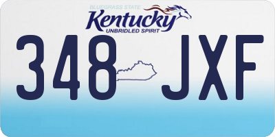 KY license plate 348JXF