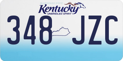 KY license plate 348JZC