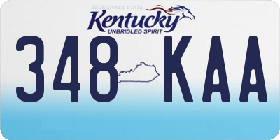 KY license plate 348KAA