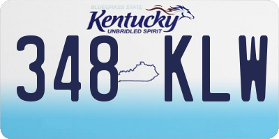 KY license plate 348KLW