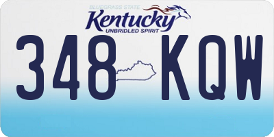 KY license plate 348KQW