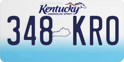 KY license plate 348KRO