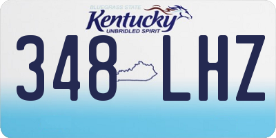 KY license plate 348LHZ