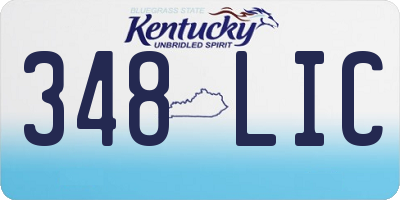 KY license plate 348LIC