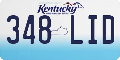 KY license plate 348LID