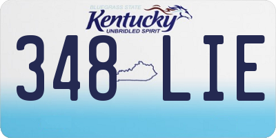 KY license plate 348LIE