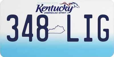 KY license plate 348LIG