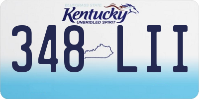 KY license plate 348LII