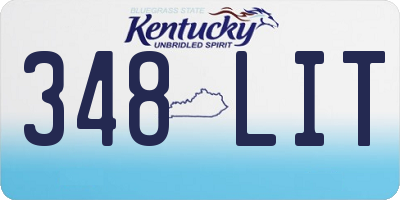 KY license plate 348LIT