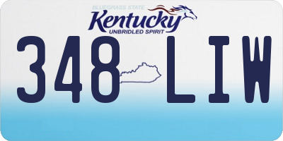 KY license plate 348LIW