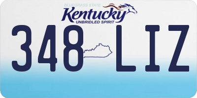 KY license plate 348LIZ