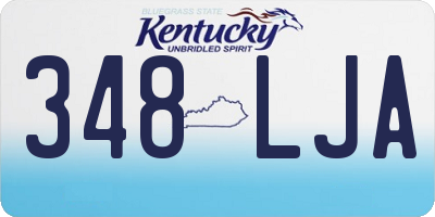 KY license plate 348LJA