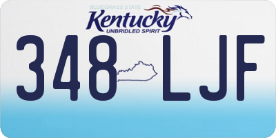 KY license plate 348LJF