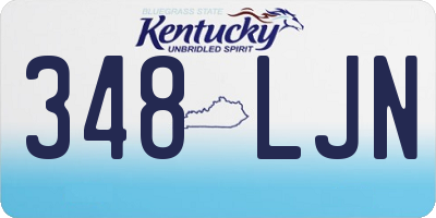 KY license plate 348LJN