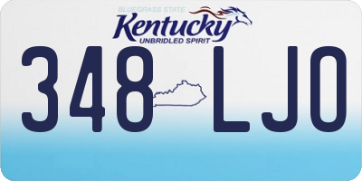 KY license plate 348LJO