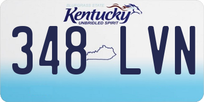 KY license plate 348LVN