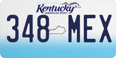 KY license plate 348MEX