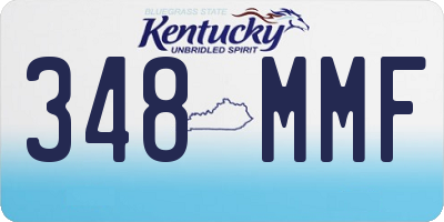 KY license plate 348MMF