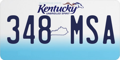 KY license plate 348MSA