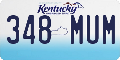 KY license plate 348MUM