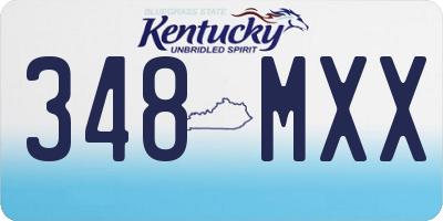 KY license plate 348MXX