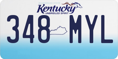 KY license plate 348MYL