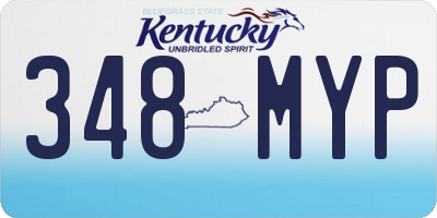KY license plate 348MYP