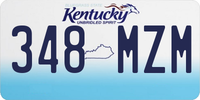 KY license plate 348MZM