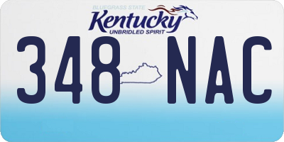 KY license plate 348NAC