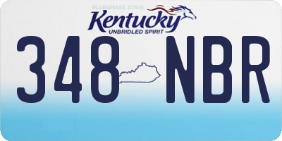 KY license plate 348NBR