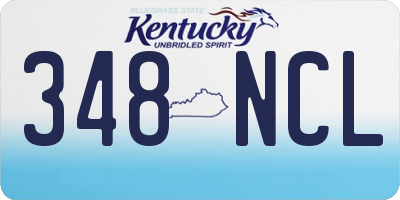KY license plate 348NCL