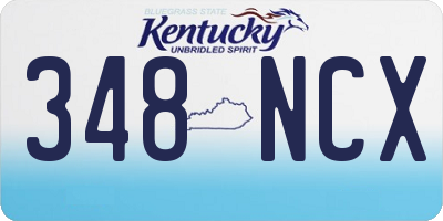 KY license plate 348NCX