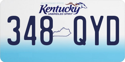 KY license plate 348QYD