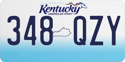 KY license plate 348QZY